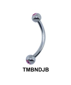 Basic Titanium Banana Double Jewelled Balls TMBNDJB